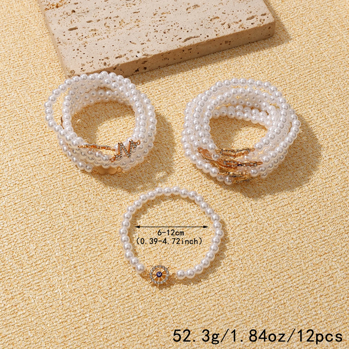 12 Chain Niches Fine Design Teen Cartoon Bracelet Pearl Beaded Bracelet Men Women