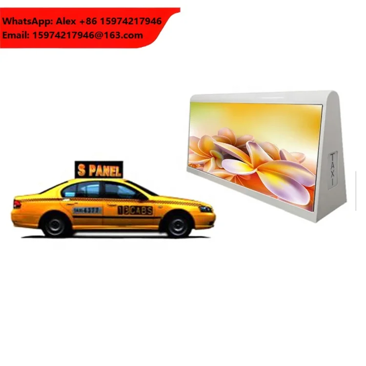 Moving High Brightness P3.33 P4 P5 Advertising Taxi Top Led Screen