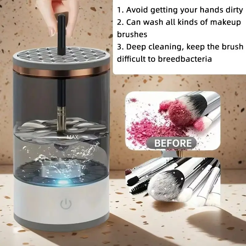 USB Electric Brush Washer & Dryer - Odorless, No Battery Needed, Plug-and-Play Essential Beauty Tool
