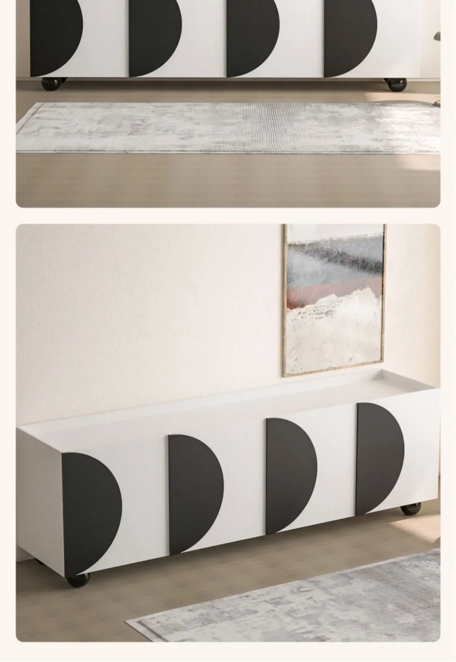 

A55 French retro cream wind TV cabinet simple modern floor bedroom home solid wood floor cabinet