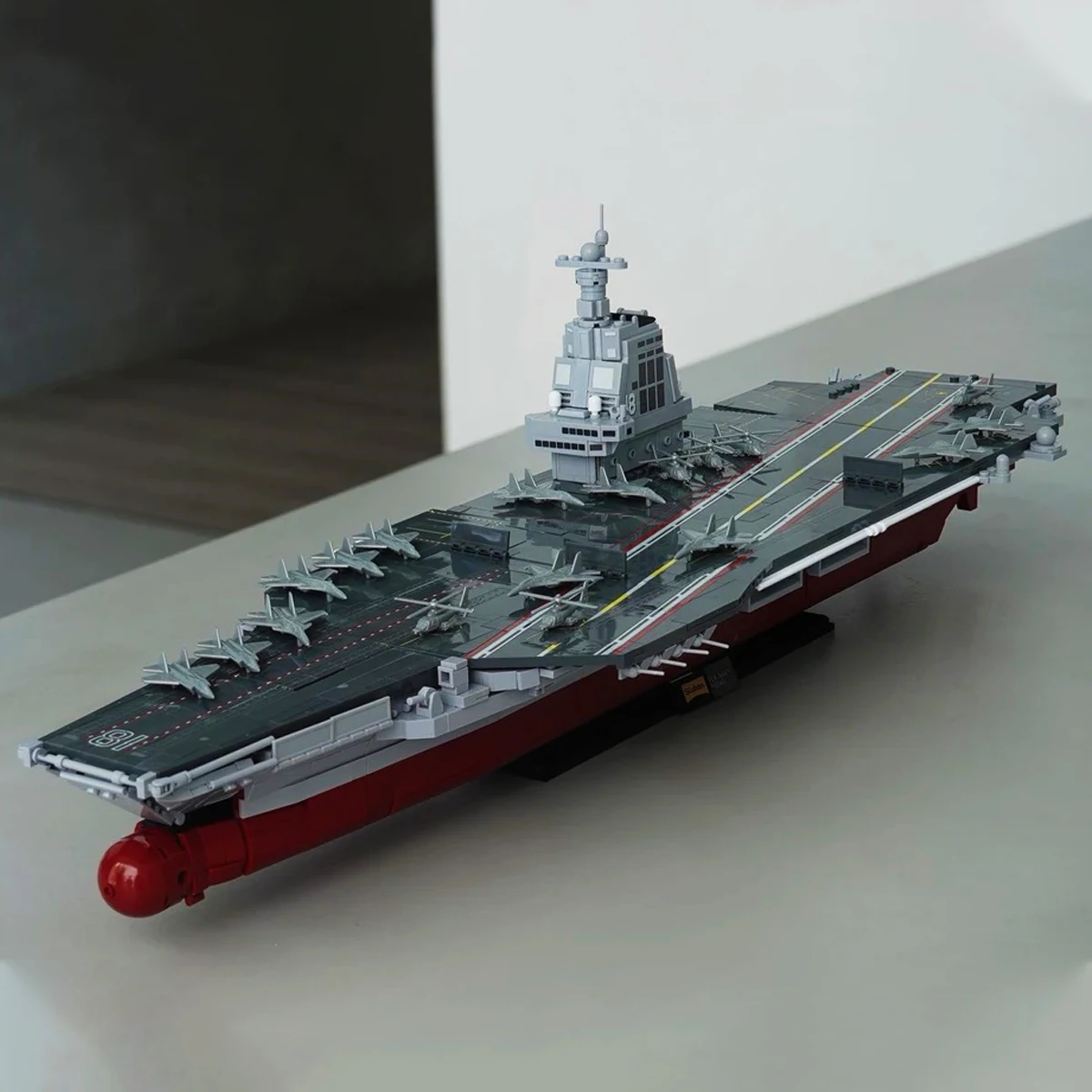 

1:450 Military Series Fujian Carrier Ship Building Blocks Navy Battleship Bricks WW2 Soldiers Model Toy For Kid Gift MOC