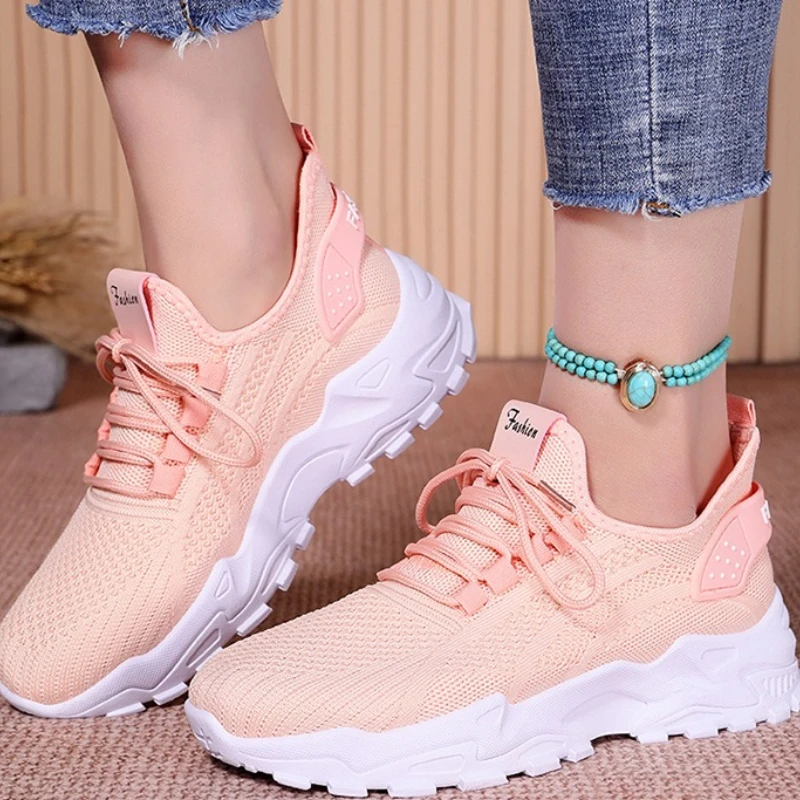 

2025 НОВЫЕ повседневные женские кроссовки на плоской подошве, осенние сетчатые удобные женские кроссовки, женские кроссовки Женская Обувь