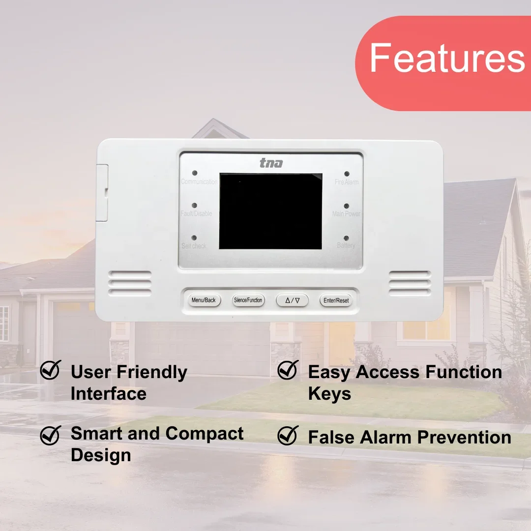 Tanda TX3001 Wireless Fire Alarm Control Panel with LCD Screen supports wireless smoke&heat&gas detectors for fire detection