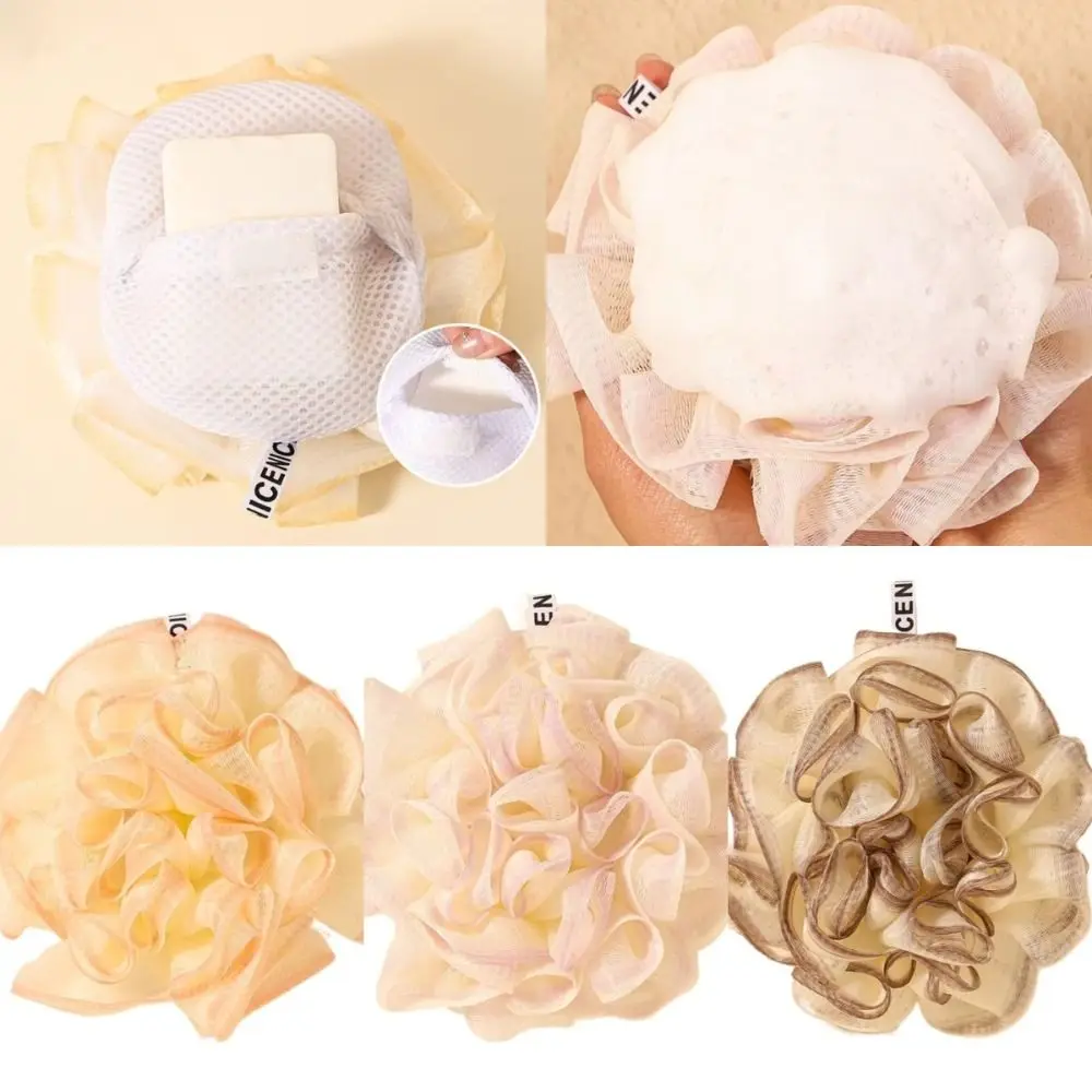 

Comfortable 2-In-1 Bath Ball Towel Quick Dry Hangable Face Cleaning Ball Exfoliating Mesh Skin-friendly Bath Sponge Bath Time