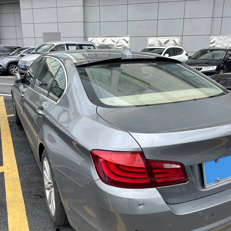 Para BMW 5 Series F10 Spoiler 528i 535i 550i 2011-2017 ABS de alta calidad negro brillante/aspecto de fibra de carbono alerón de techo de ventana