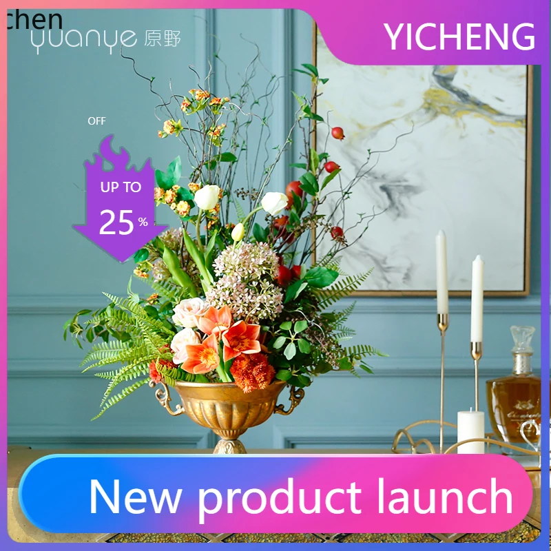 

LYY high-end simulated flower fake flower hotel front desk villa living room entrance edge decoration flower