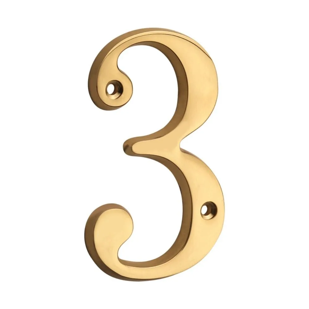 

Solid Brass Brass House Number 4 Inch Modern Metal Address Sign Rust-Resistant 10mm Size Mailbox Address Sign Door Decoration
