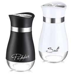 Glass Bottle Salt And Pepper Shakers Refillable Pepper Seasoning Cans Spice Dispenser With Pour Holes Kitchen Tools