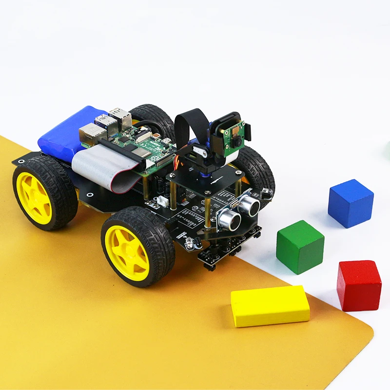 Raspberry Pi 5 Smart AI Vision 4WD Robot Car Electronic Kit progetto di apprendimento fai da te Set completo con fotocamera FPV (senza scheda RPi)