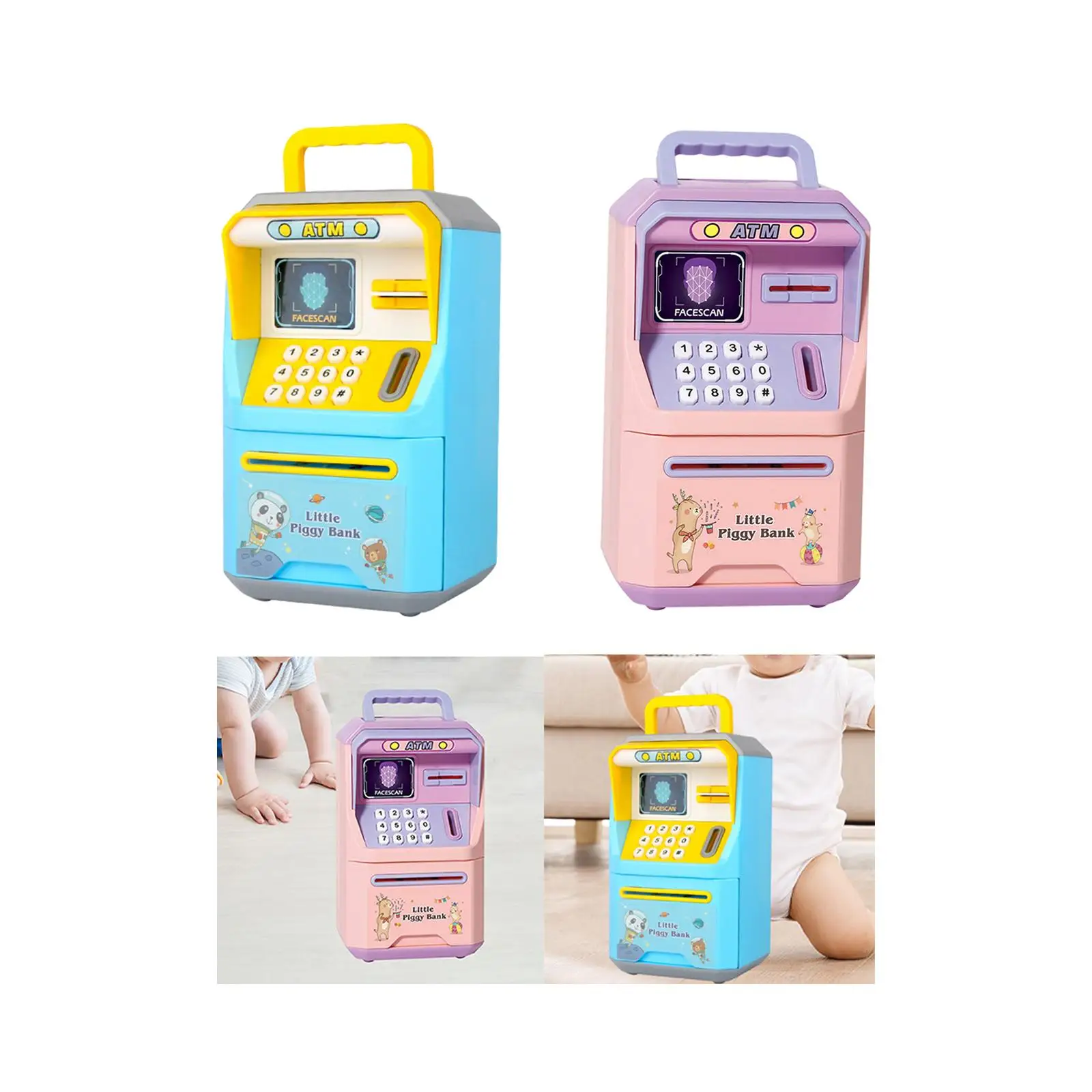 Electric ATM Money Bank Password Lock Savings Bank Electronic Piggy Banks for Age 3-8 Years