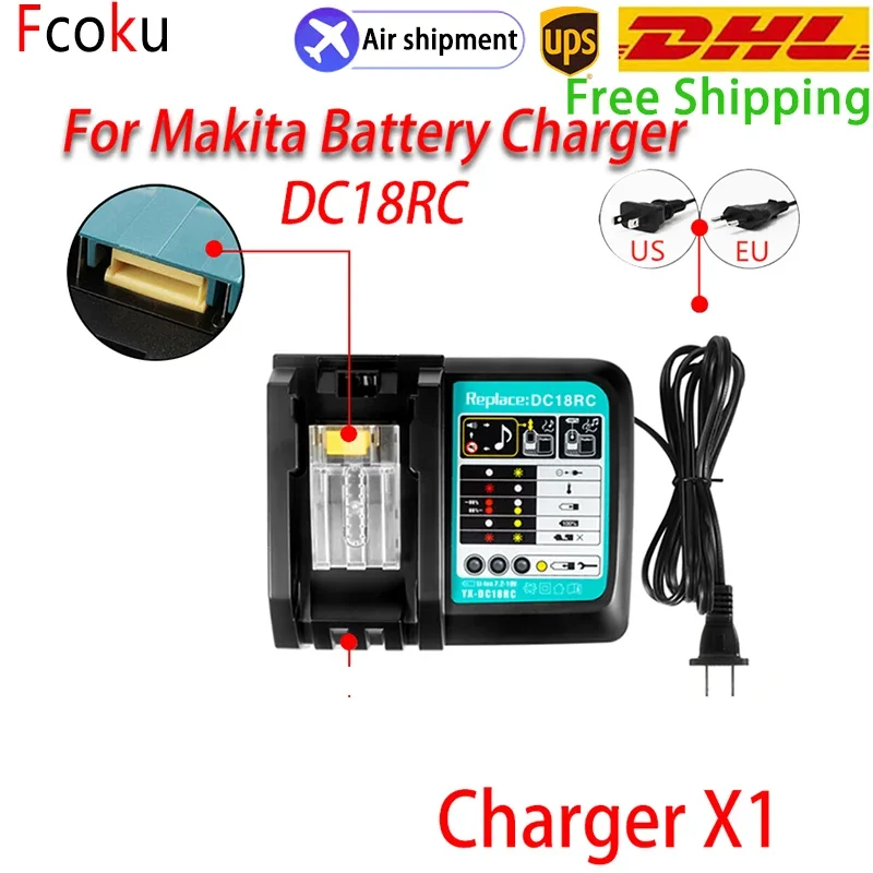 

DC18RC For Makita 18V Drill Battery Charger 3A Li-ion Charger for Makita 14.4V 18V LXT BL1815 BL1860 BL1430 BL1450