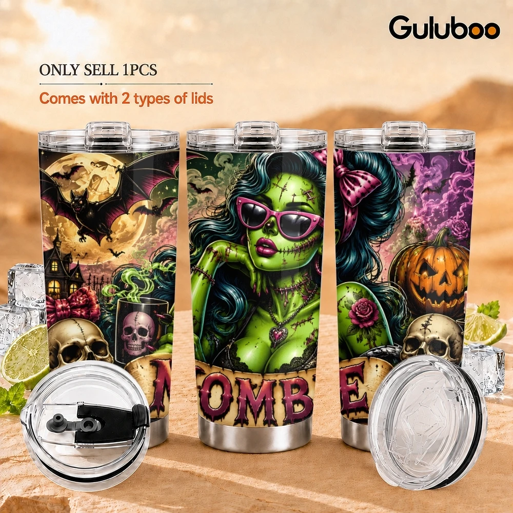 Halloween Mom Vacuum Flasks 20oz Long Lasting Hot Cold Drinks Container Leakproof Stainless Steel Cup&Straw&Travel Gift