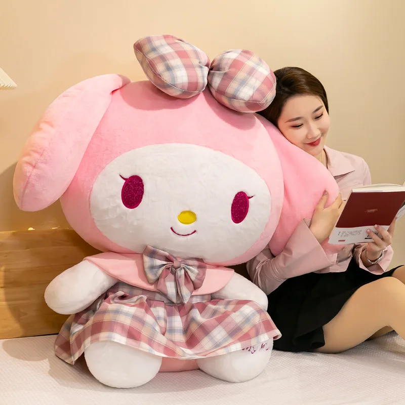 Sanrio Anime Cinnamoroll Kuromi Melody Plush Toy Large Doll Grab Machine Doll Factory Kawaii Pillow Toys Kuromi Plush Kids Gifts