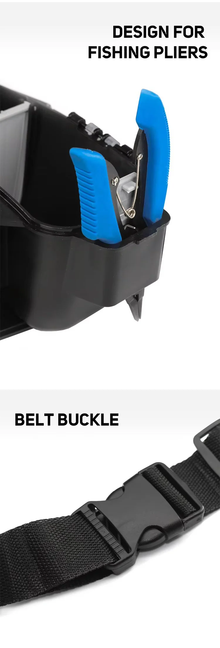WEIHE Angelbox mit Gürtel für Outdoor-Angelausflüge, Tackle-Box, Angel-Aufbewahrungskoffer – Detail 4