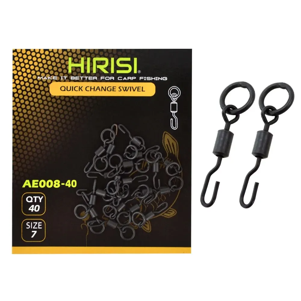 Hirisi Karperhengelswirvels Snaps met Stevige Ring Snelle Wissel Hengelswirvels Accessoires Verpakking van 40
