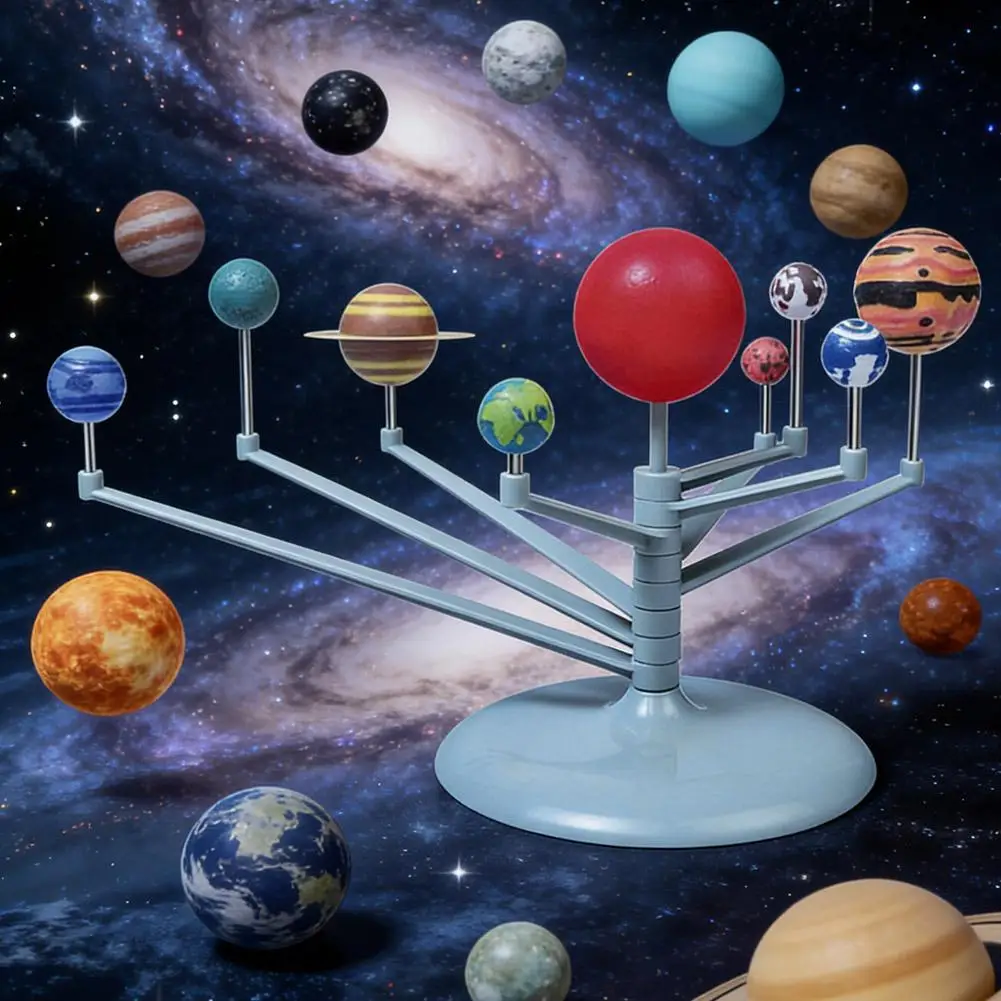 Solar System Model Children's Science DIY Toy Nine Planets Celestial Orbiter DIY Physical Model Science Educational Toy