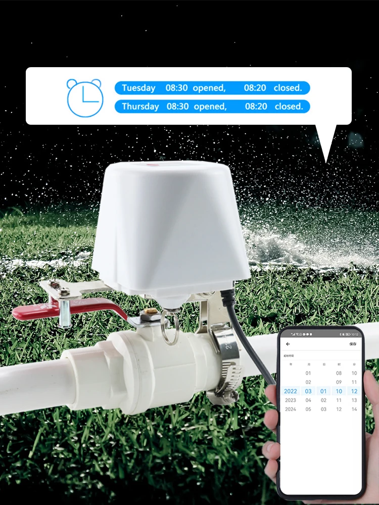 Zawór wodny Tuya Zigbee lub WiFi, zawór kulowy odcinający gaz, timer, inteligentny kontroler kranu ogrodowego, obsługa Alexa Google Assistant — 2
