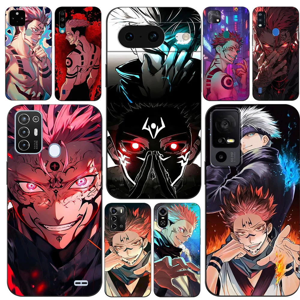 Black Tpu Case For TCL phone 30 plus 303 30XE 30V 30SE E 306 305 40R 40SE 405 406 408 Jujutsu Kaisen Sukuna