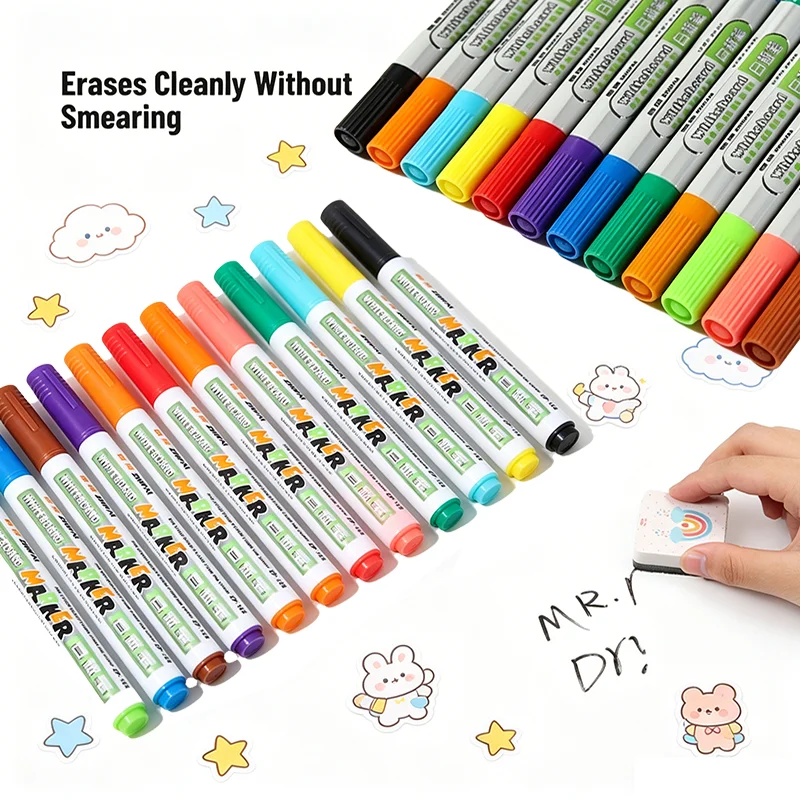Whiteboard Marker – Temporary Window Art, Wall Decor Pen, Removable Marking for Metal, Glass, Plastic, Pipe, Equipment – Erasabl