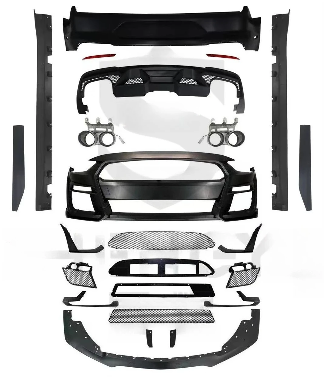 

Auto Body Systems for For-d Mustang 15-17 Upgrade to GT500 Shelby Model Include Front and Rear Bumper Hood Fenders Side Skirts