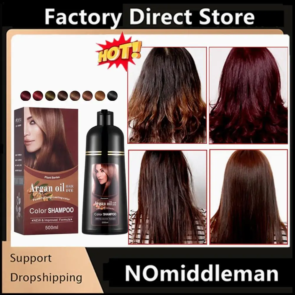 

1PC Natural Fast Coloring Argan Oil For Hair Dark Brown Argan Speedy Hair Color Shampoo For Gray Hair Dye Shampoo