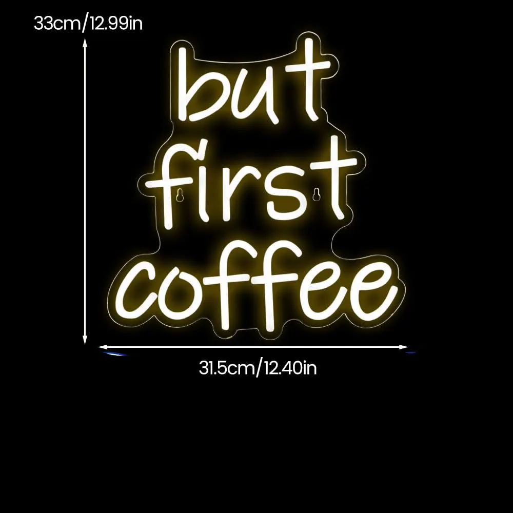 But First Coffee Neon Sign Coffee Bar Neon Sign Led Coffee Accessories  Light Up for Wall Decor Coffee Shop For Wall Decor