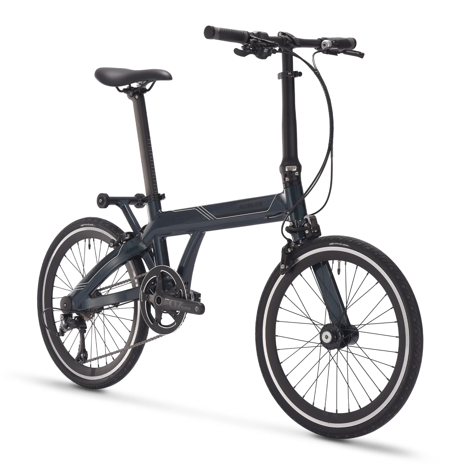 

SAVA Z3 Carbon Single Side Arm Folding Bicycle 20 Inch Adult City Bike, Shimano SORA 9 Speed Gear & Dual U Brake Commuter Bike