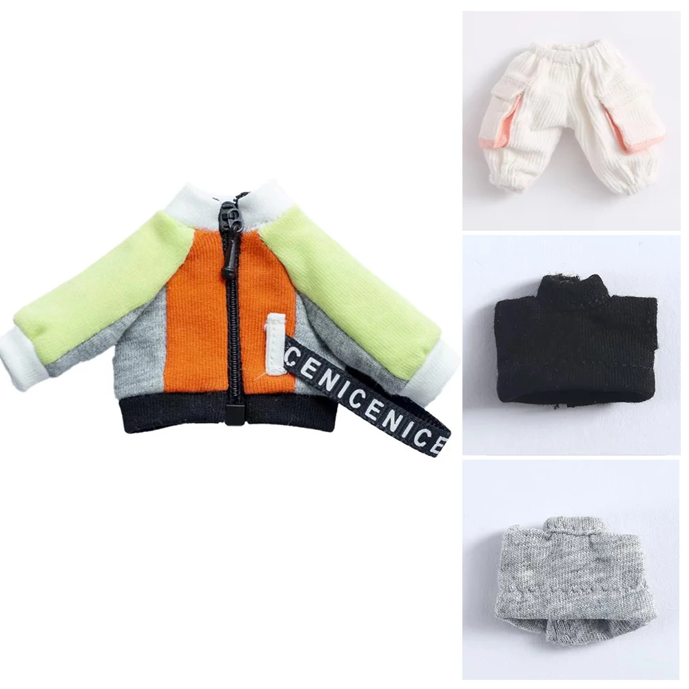 Ob11 Doll Clothes Casual Trend Color Matching Jacket Baseball Shirt Coat Pants for GSC, Molly, P9, 1/12bjd Clothes Accessories