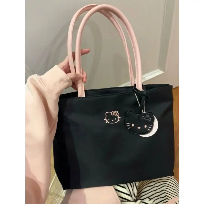 

Hello Kitty Bag Embroidery New Versatile Simple Underarm Shoulder Handbag Computer Large Capacity Commuting Student Case Holder