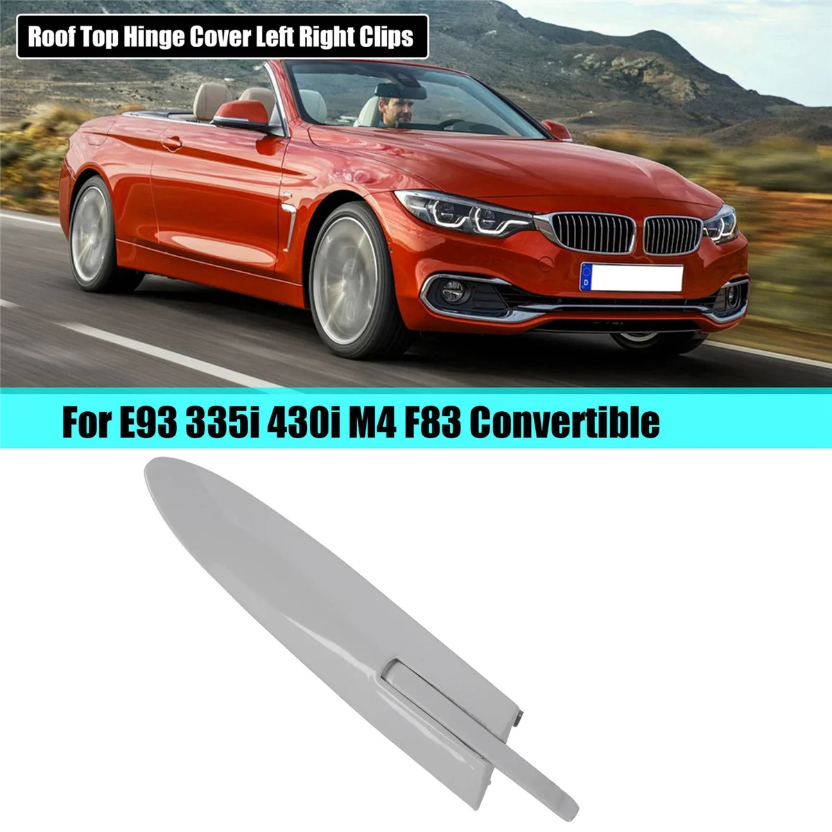 LeftSide Roof Top Hinge Cover Lid 54377184047 for BMW 3 4 Series E93 F33 M3 M4 F83 2007-2019 Car Hinge Lid Trim Strips