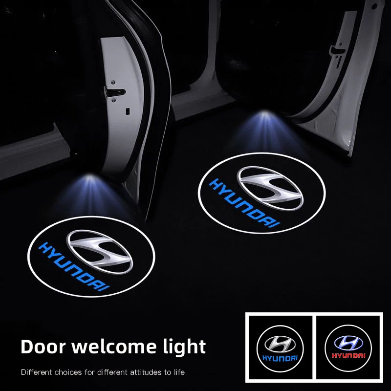 Car Door Wireless Welcome Light LED HD Projector Lamp Decoration For Hyundai Genesis N-LINE I10 I20 I30 I40 IX20 IX35 Kona Getz