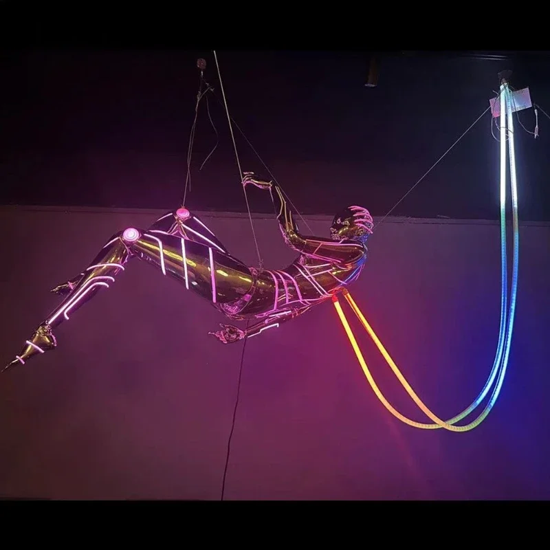 Cyberpunk Wind Suspended Man Technology Sculpture Bar Restaurant Technology Ornament Decoration