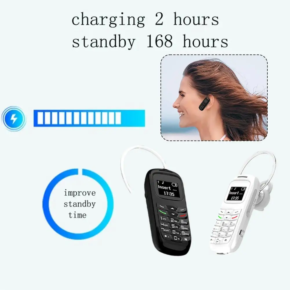 BM70 Mini Mobile Phone Bluetooth Cell Wireless Cell Dialer Phone Mini Heads GSM Dual SIM card dual standby High quality audio