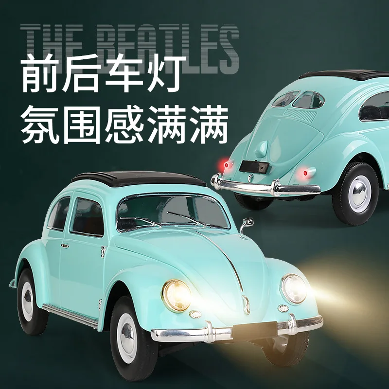 New D62 Mini Naughty Rondelin Retro Simulation Beetle Light Drift Flat Run Remote Control Car Children Rc Toy Boy'S Gift Gift