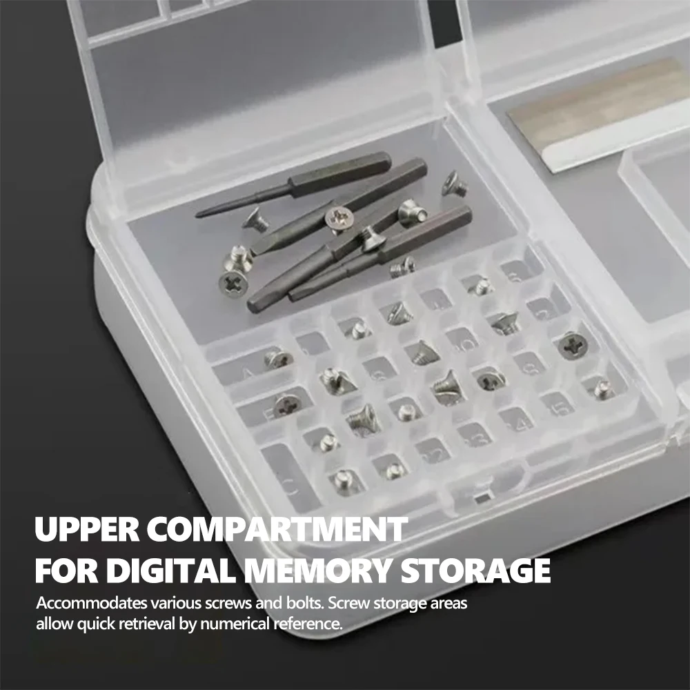 WXY 이중 레이어 수리 부품 보관함 (휴대폰 수리용 마더보드 PCB 부품 나사 분류 보관 도구)