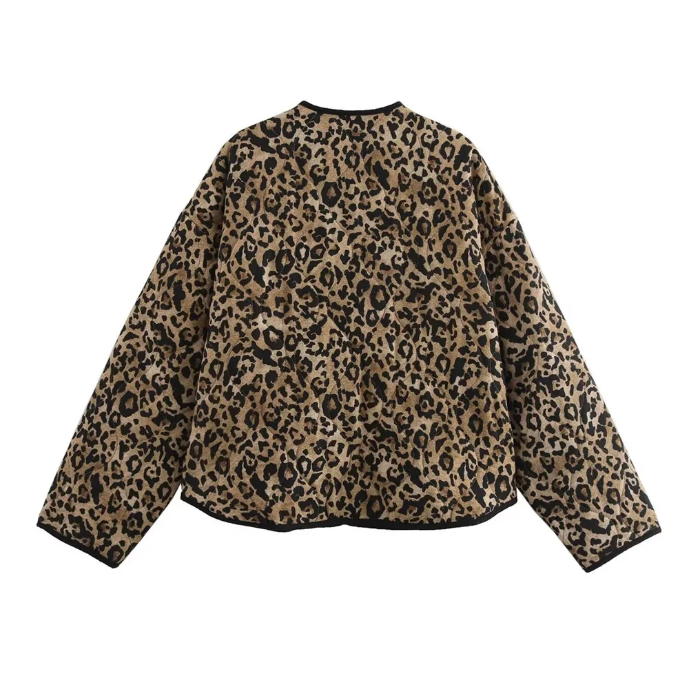 Winter Coat Female Warm Woman Winter Coats Leopard Print Snow Parka American Retro Coats New in Outerwears Padded Coat