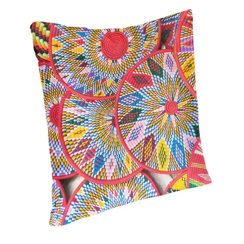 Ethiopian Plates Cushion Cover Sofa Decoration Sefed Square Throw Pillow Case 45x45cm