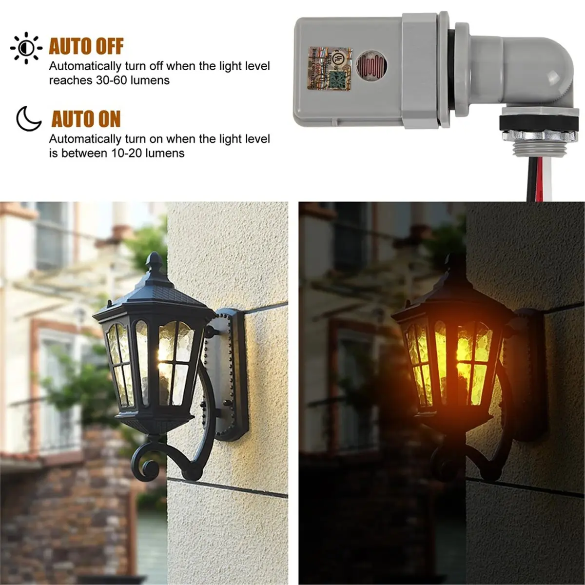 4Pcs Dusk to Dawn Photoelectric Switch, Photocell Sensor for Outdoor Lights, 120VAC 50/60Hz, IP54 Waterproof for Yard