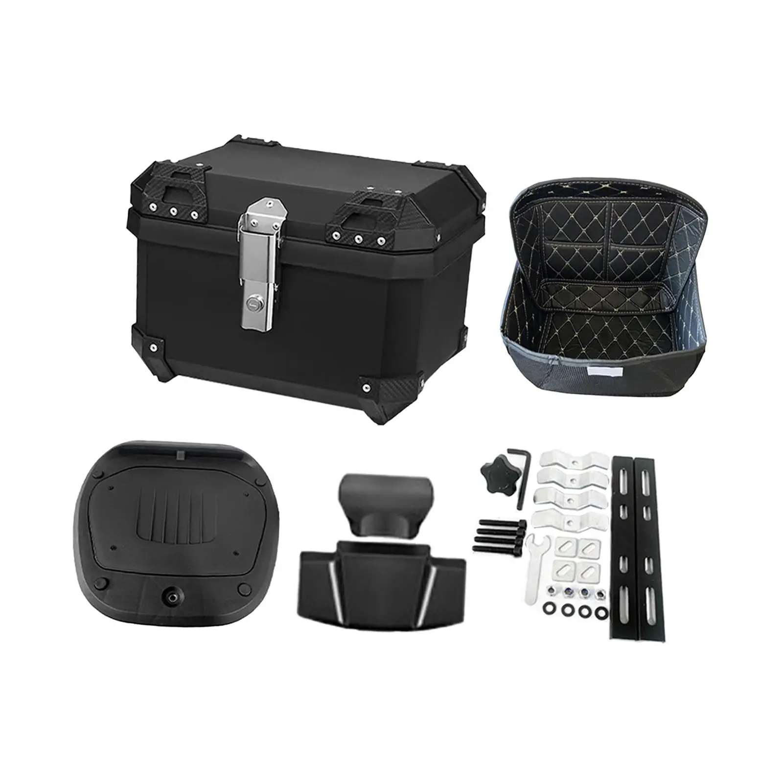 36 L Motorcycle Top Case Motorbike Tail Box Trunk Large Capacity Security Lock