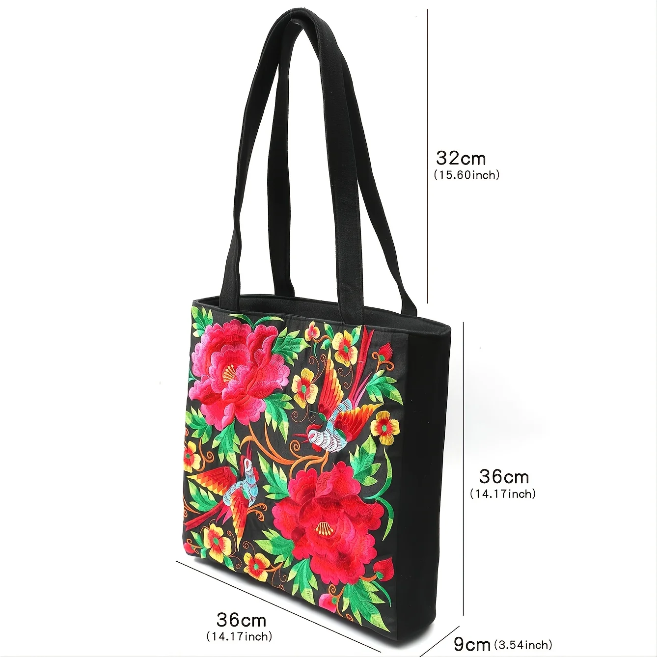 Borsa a tracolla da donna ricamata con fenice etnica Borsa casual in tela ricamata per ricevitore