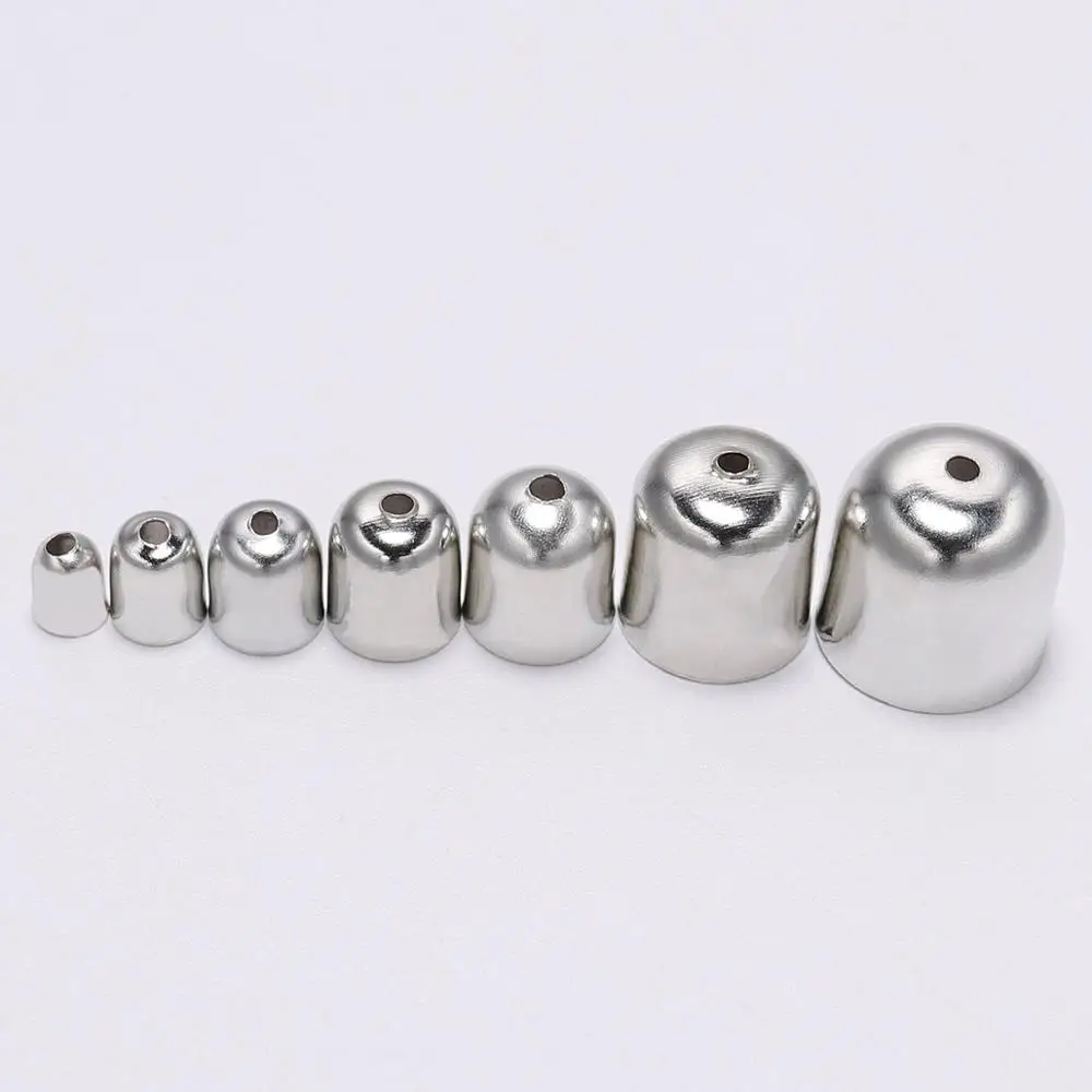 50-100pcs/lot Crimp End Caps Leather Cords End Tip Beads Caps Fit 4 -12mm Clasps For DIY Jewelry Making Findings Supplies image 6