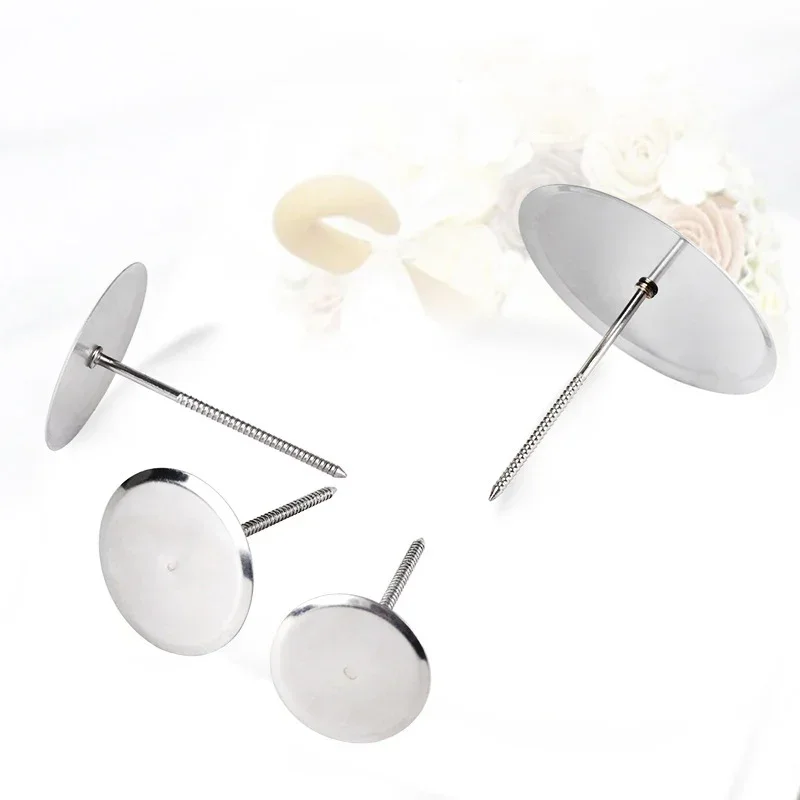 4pcs/set Cake Flower Nails Stainless Steel Piping Nail Baking Piping Stands Tools Removable Ice Cream Cake DIY Decorating Tools