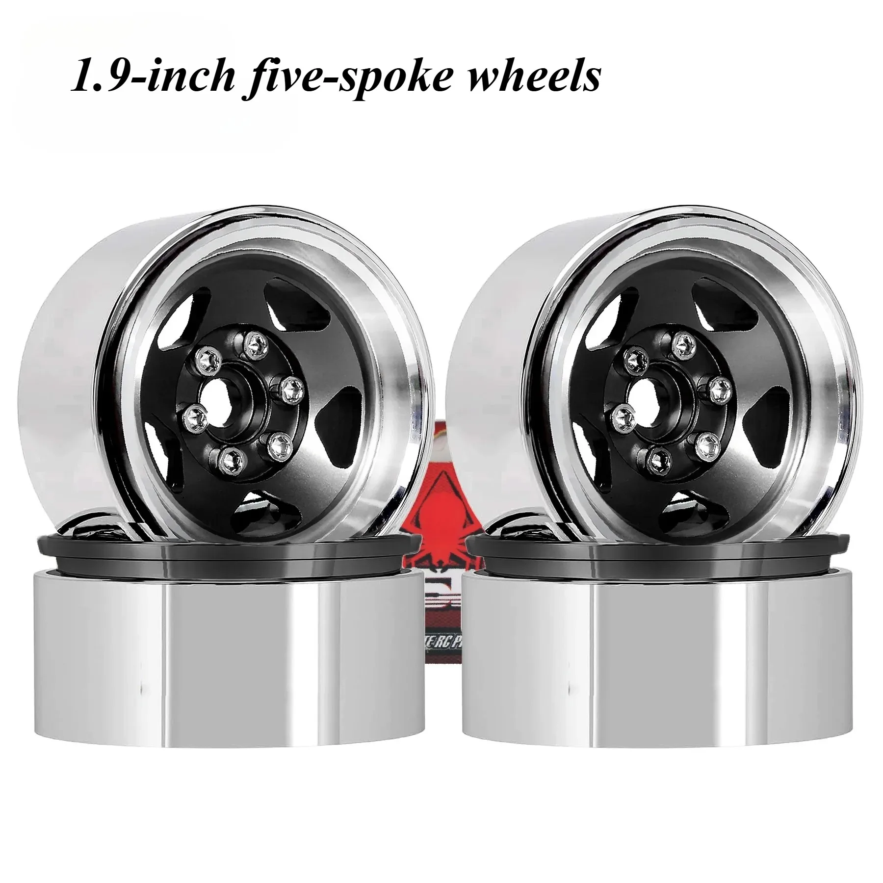 4pcs 1.9 Inch Aluminum Alloy Beadlock Wheel Rim Hub 4pcs Suit for 1:10 RC Crawler Axial SCX10 SCX10 II TRX4 RC4WD D90