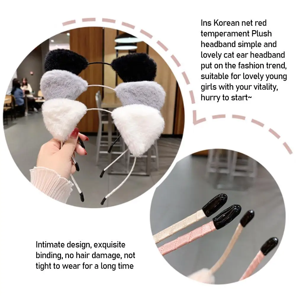Women Girls Makeup Cartoon  Face Wash Cat Ears Headband Hair Band Hair Hoop Hair Accessories