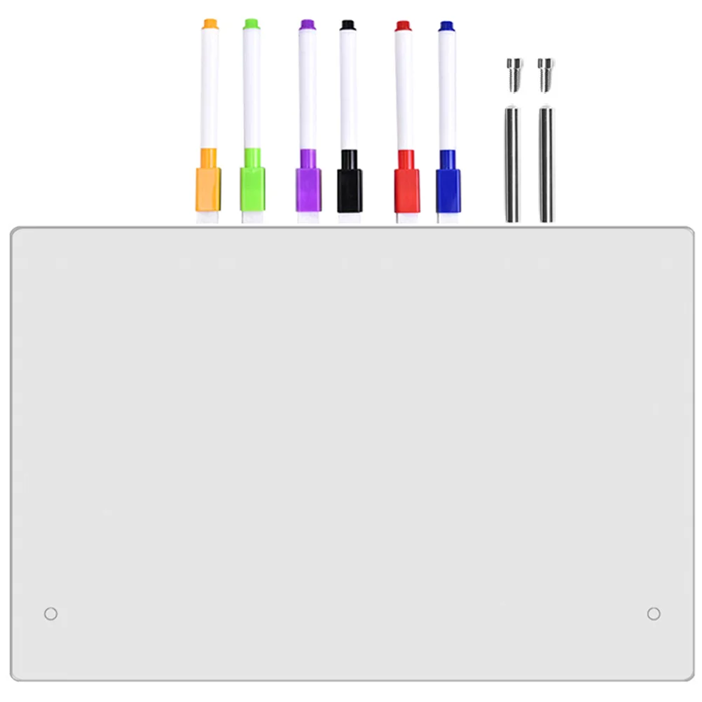 Tableau blanc d'écriture en acrylique avec stylo, tableau effaçable à sec, mémo de table, bureau