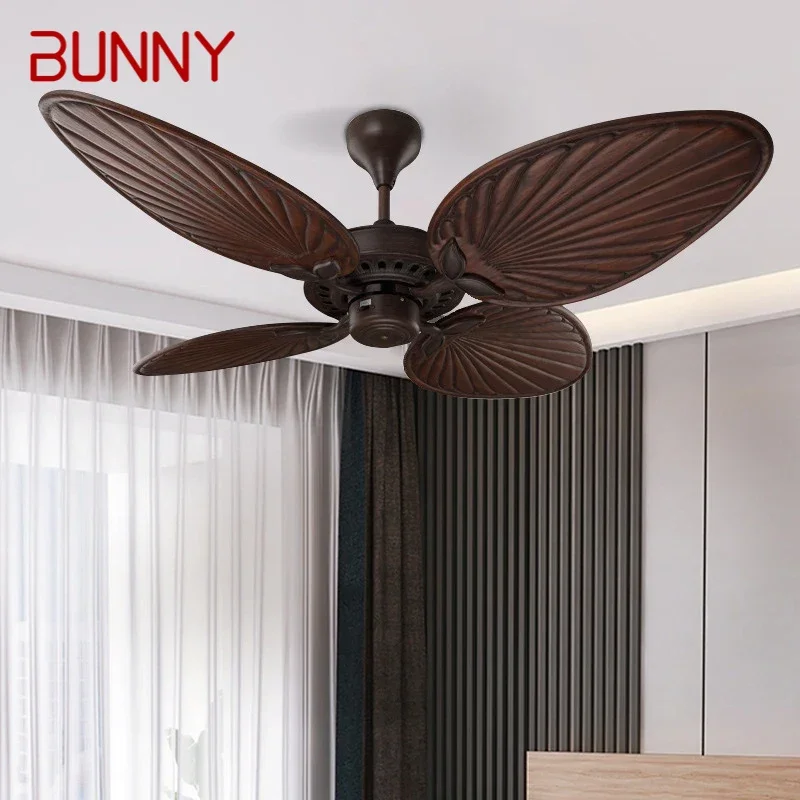 BUNNY  Nordic Without lights Ceiling Fan Retro Living Room Bedroom Study Cafe Hotel