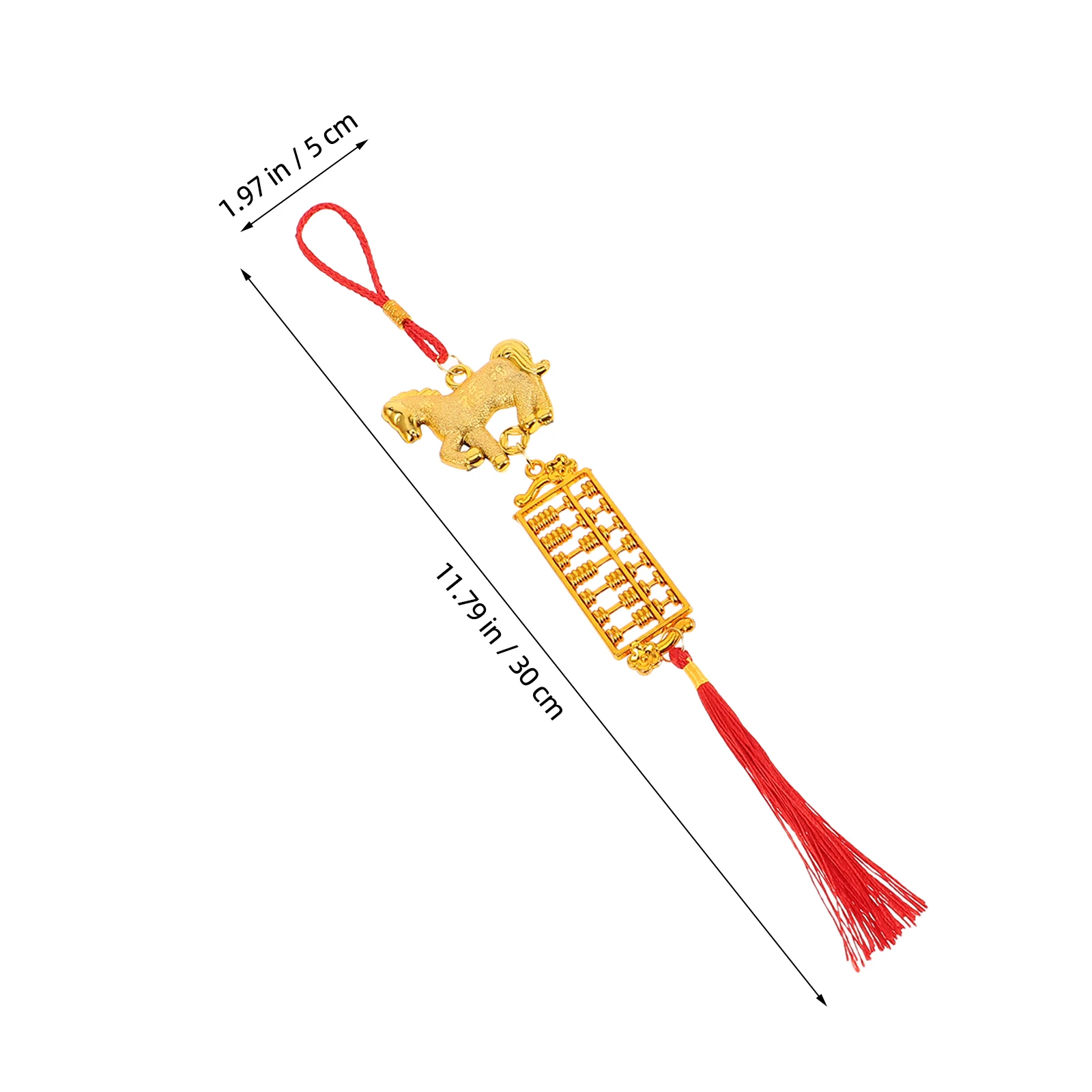 6 pezzi di ornamenti pendenti per l'anno del cavallo pendenti con nappe rosse per la decorazione del festival dell'home office festa delle statue di animali di Capodanno lunare