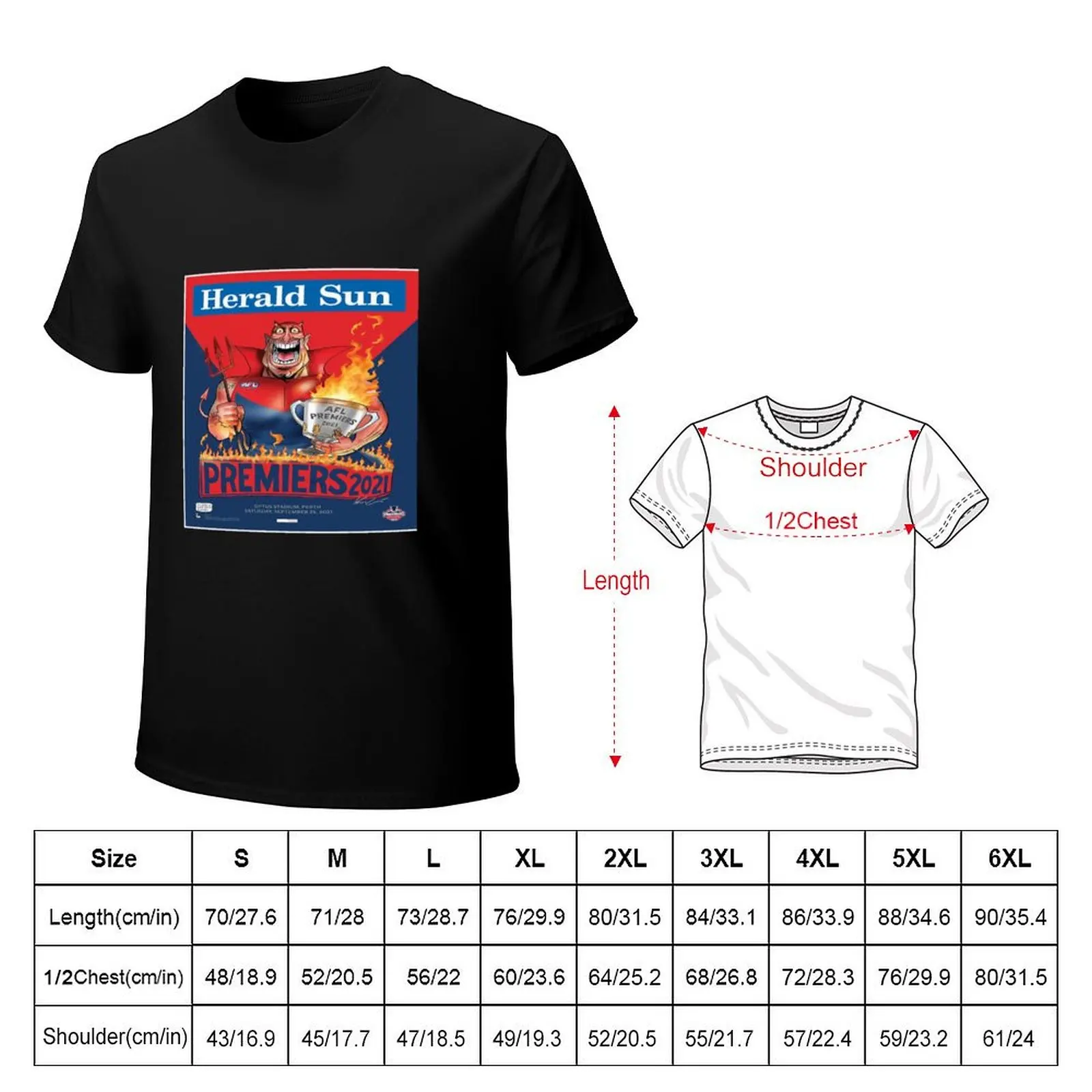 Melbourne Demons Premiers 2021 T-Shirt Durable Work Wear T-Shirt