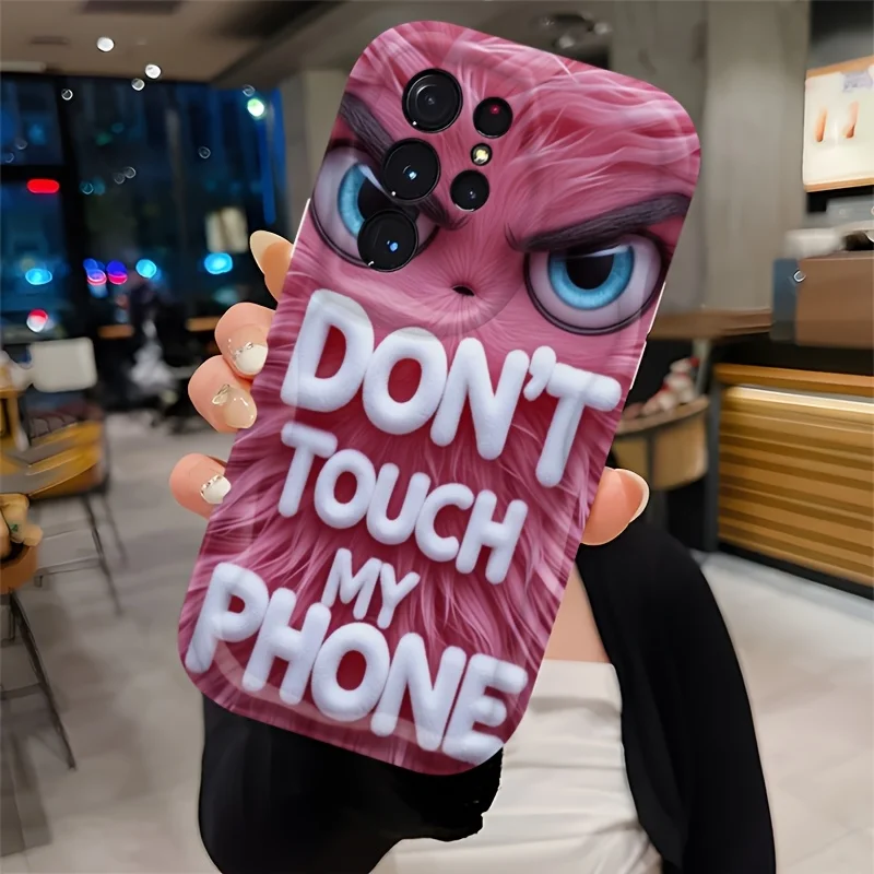 Pink Monster Don't Touch My Phone Phone Case for Samsung Galaxy S26 S25 S24 S23 S22 S21 S20 Plus Ultra A73 A72 A52 A25 A15 Cover