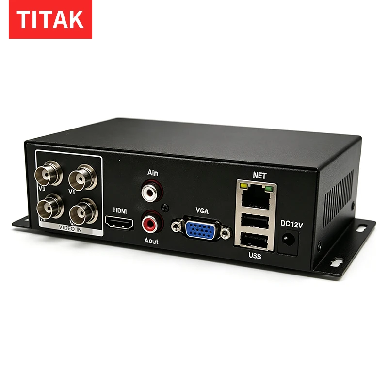 4 Channel Analog to IP Encoder H.265 BNC Converter Coaxial Camera to Network Video Stream Server